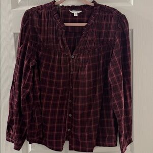 Time & Tru Plaid Blouse
